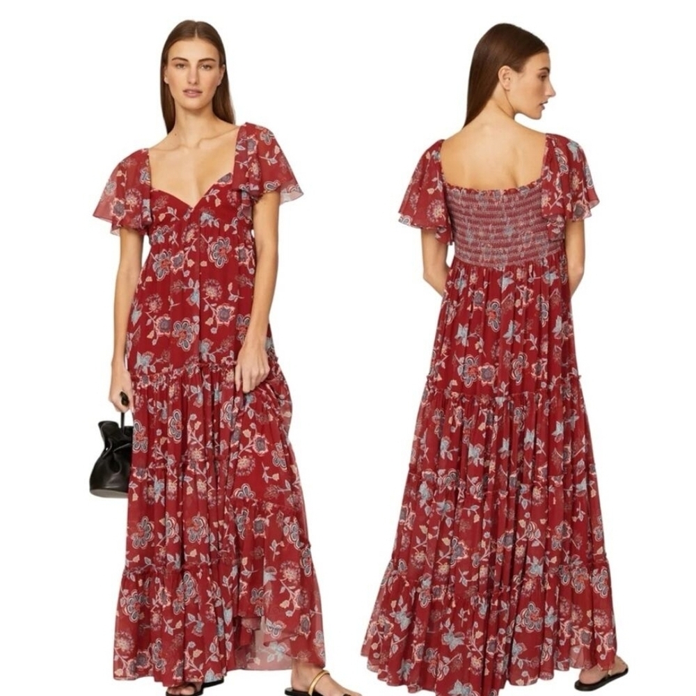 Sachin + Babi Red Floral Kara Maxi Dress